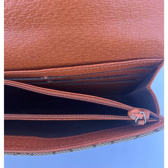 Gucci Eclipse Continental GG Monogram Brown Canvas Leather Trim Trifold Wallet - Picture 8 of 14